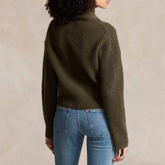 Polo Ralph Lauren Rib Knit Wool-Cashmere Sweater, Canopy Olive Heather